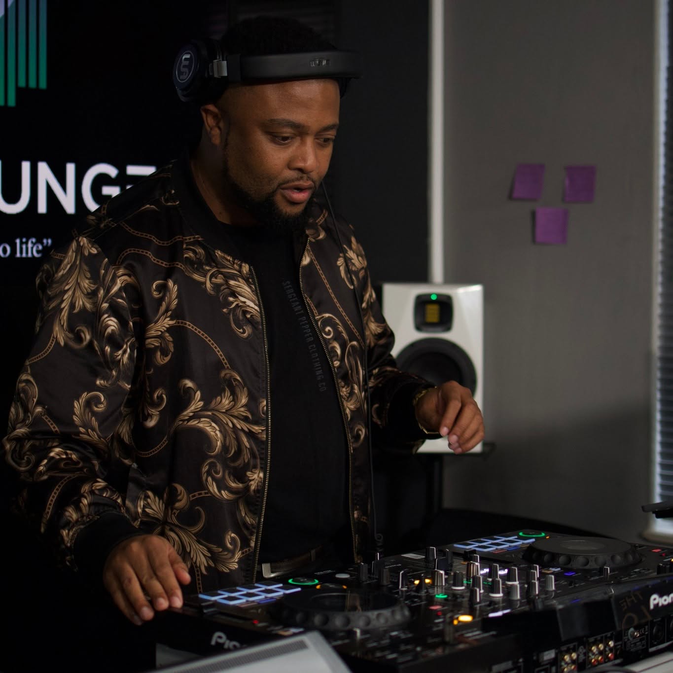 DJ recording in the studio