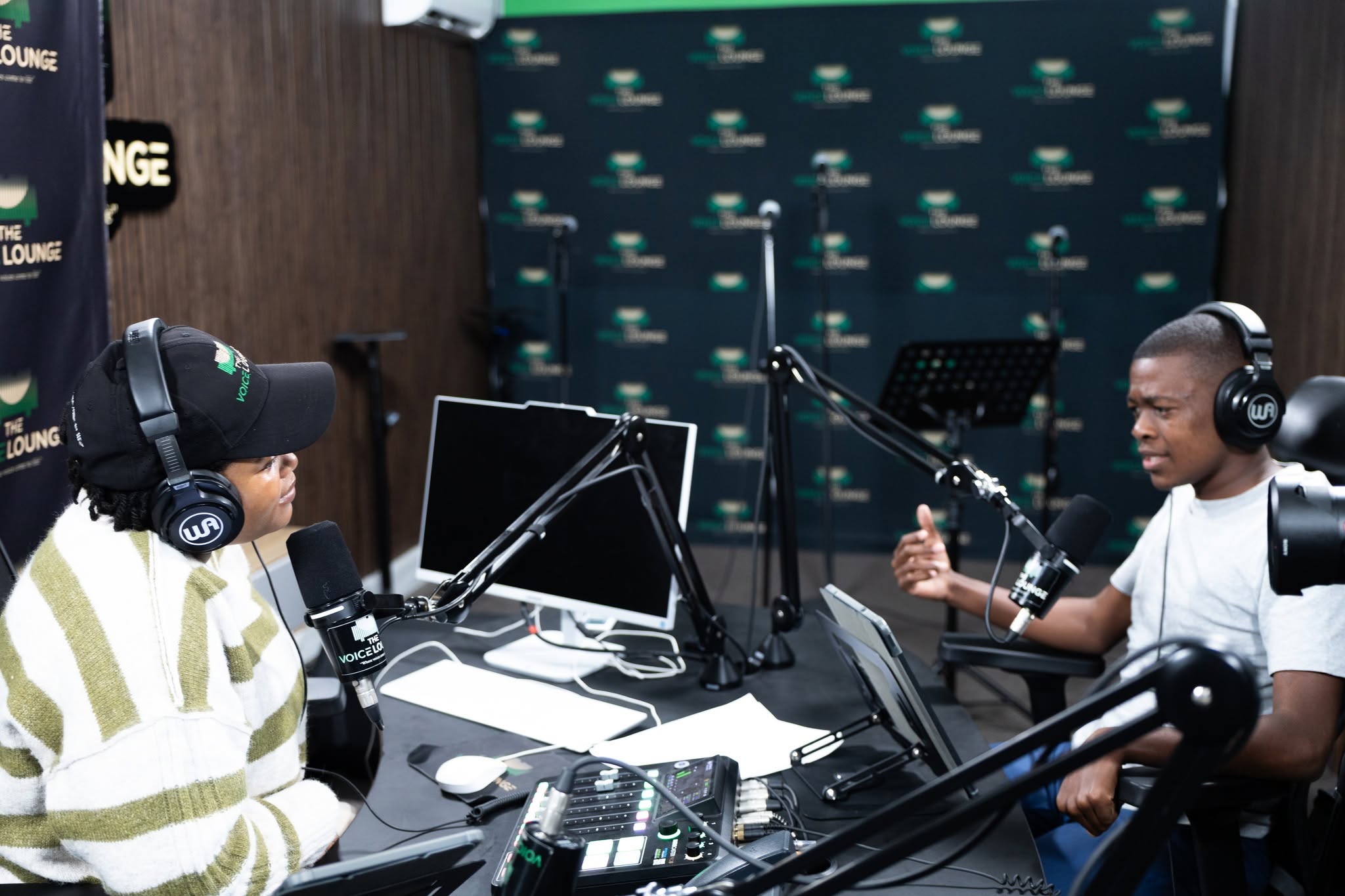 The Voice Lounge podcast studio
