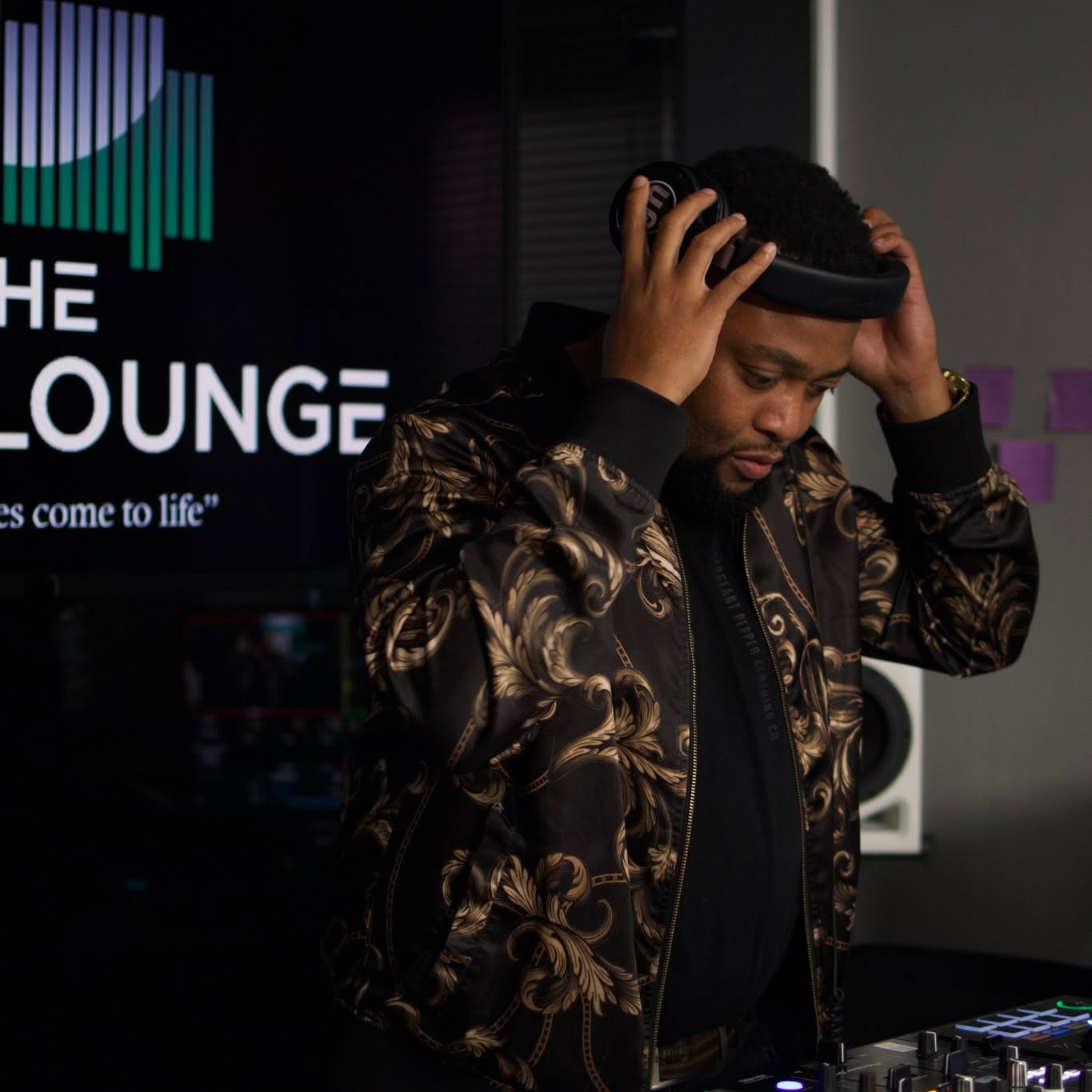 DJ performing live on air
